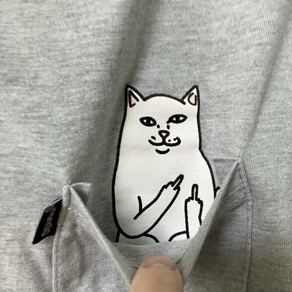 RIPNDIP Rip N Dip T-shirt Womens M Gray Prayer Hands Gray Pocket Tee Skate - Picture 2 of 7